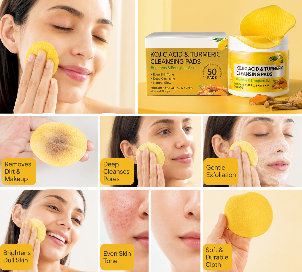 Curalume Kojic Acid + Turmeric Cleansing Pads